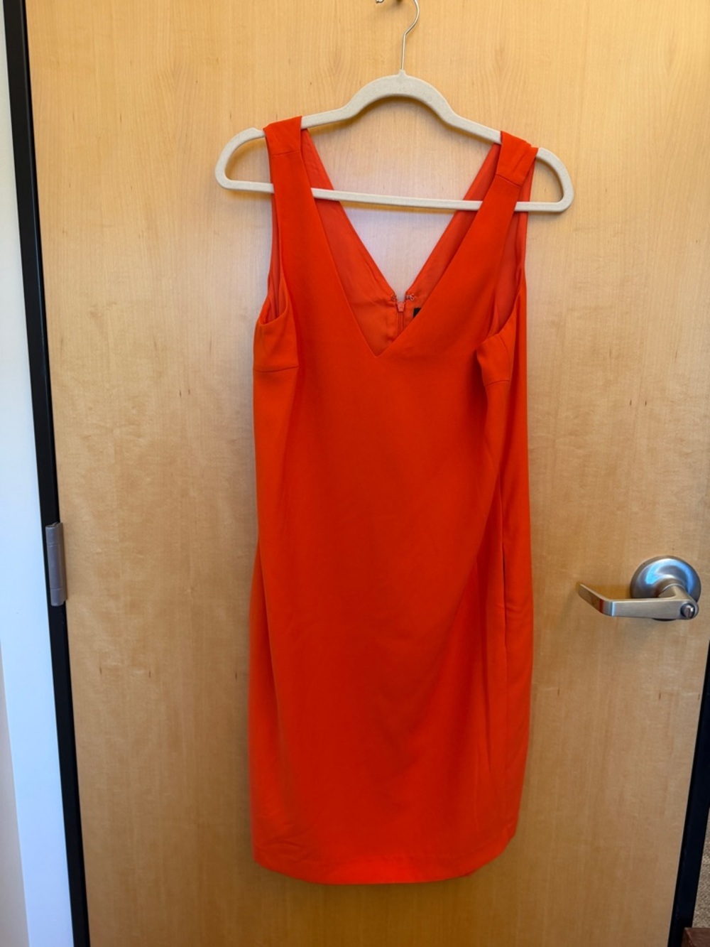 Ralph Lauren Womens Crepe Sleeveless Shift Dress Vienna Orange Size 8